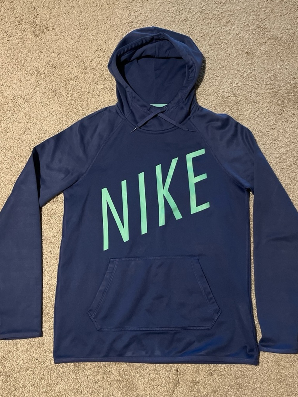 Nike Navy Pullover with Mint Green NIKE Print